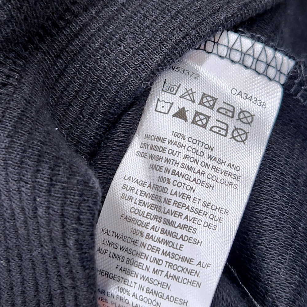 French Connection Mens M Quarter Zip Polo‎ Shirt Black Ribbed Cotton 56ZMN - Picture 8 of 8